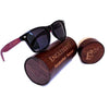 Rosewood Sunglasses With Wood Case, Polarized, Artisan Engraved,