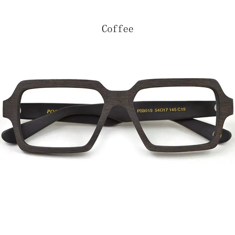 Vintage/Retro Eyeglasses Frames Wood Women Men Oversized Prescription Optical Frames Glasses Spectacles Eyewear